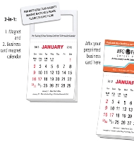 Business Card Magnet Calendar