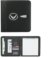 Bonded Leather Zippered Portfolio With Calculator