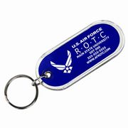 Long Crystal Oval Key Tag