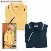 Ladies Cool Mesh Sport Shirt with Tipping Stripe