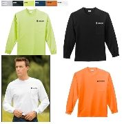100% Cotton Long Sleeve T-Shirt with Pocket