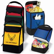 Dual Compartment Insulated Nylon Lunch Bag
