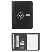 Bonded Leather Zippered Portfolio With Calculator