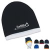 Embroidered Knit Beanie with Stripe