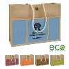Jute Panel Pocket Tote