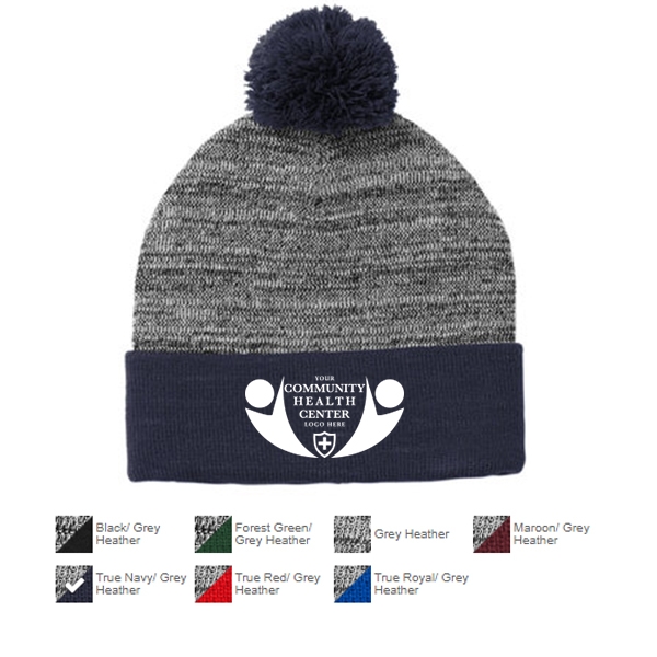 Sport-Tek Heather Pom Pom Beanie