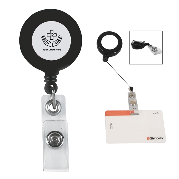 Retractable Badge Holder With Laminated Label