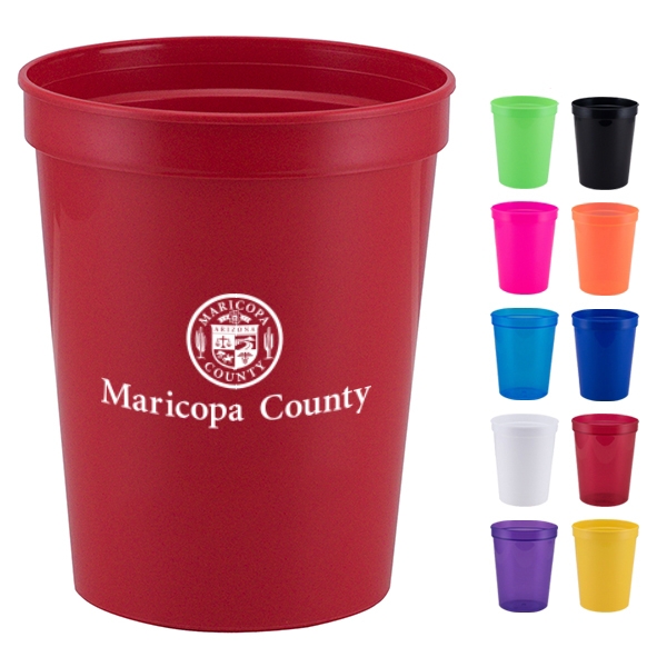 Plastic 16 oz Stadium Cup - Red (500 Pack)