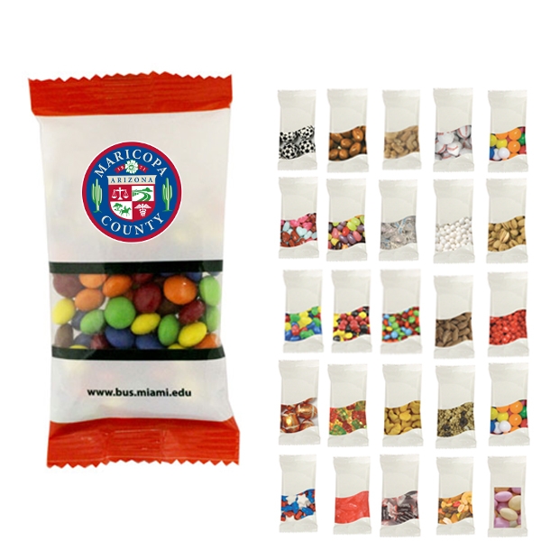 Custom M&Ms Promotional Candy Bags with Personalized Logo Headers