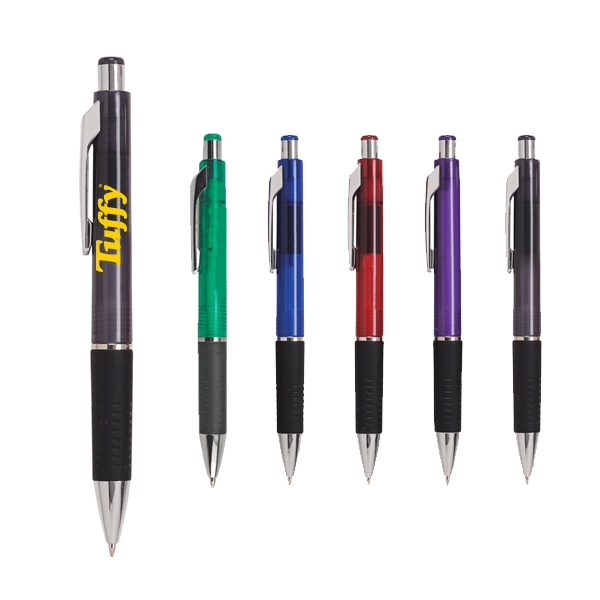 Quasar Translucent Pen w/ Black Gripper
