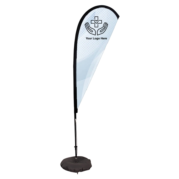 6ft Tear Drop Sail Sign Single-Side w/Scissor Base