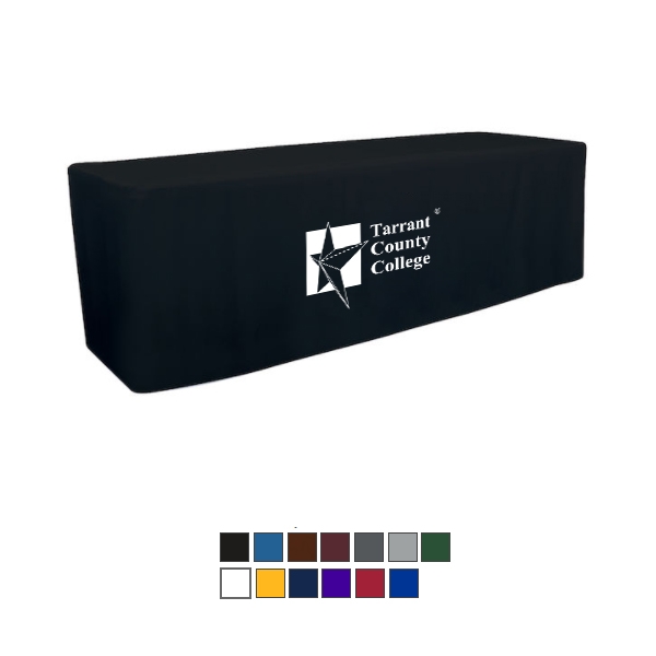 8 ft Fitted Table Throw Full Color Front Only