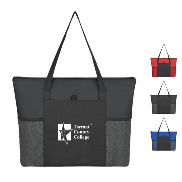 Non Woven Voyager Zippered Tote Bag 