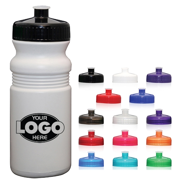 20 Oz. Usa-made White Sport Bottle With Push-pull