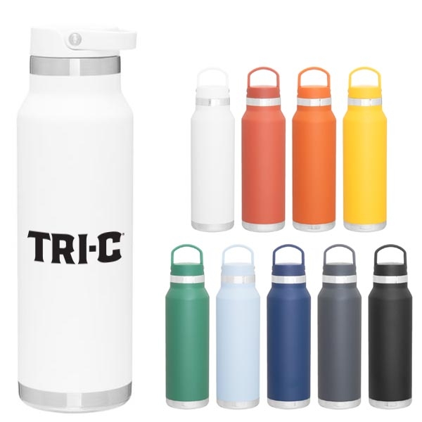 RTIC 26oz Water Bottle, White, Matte, Stainless Steel & Vacuum Insulated