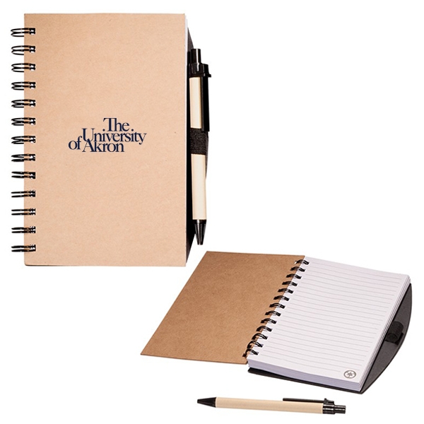 Printed Hawken Eco Spiral Journal and Pen Sets (70 Sheets