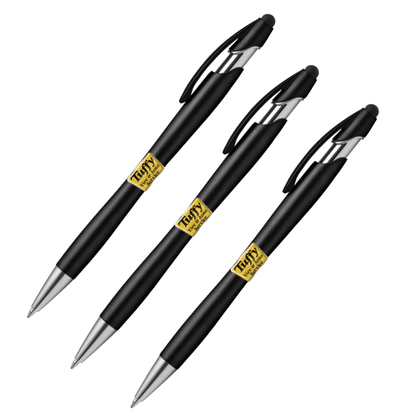 Solana Softy Metallic Pen With Stylus - Full Color with your logo