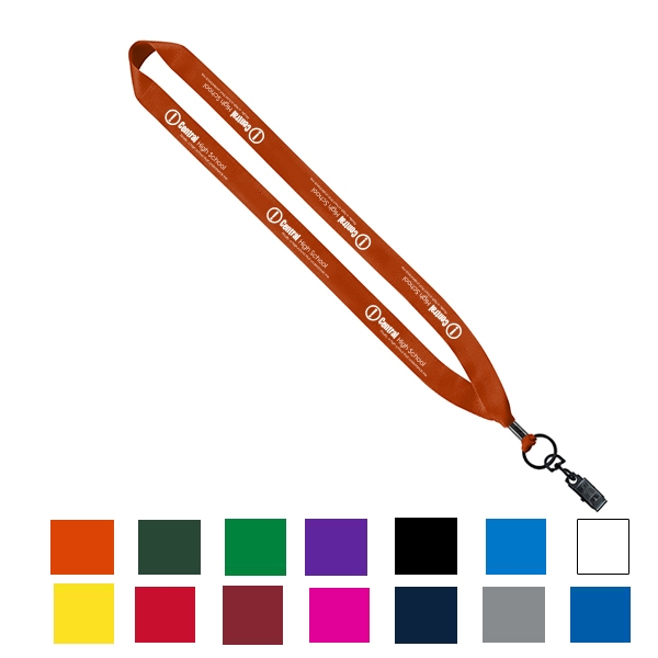 Branded 3/4 Dye-Sublimated Lanyard with Metal Crimp and Metal Split-Ring