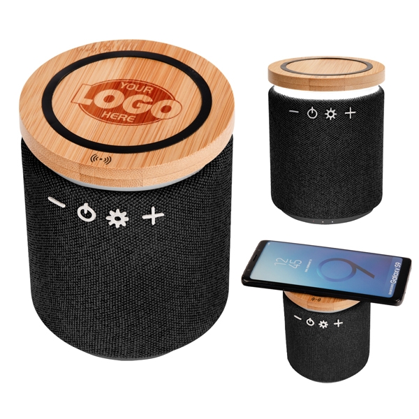 Garm Fabric & Bamboo Speaker with Wireless Chargin