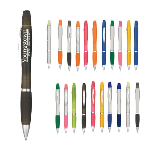 Twin-Write Pen With Highlighter