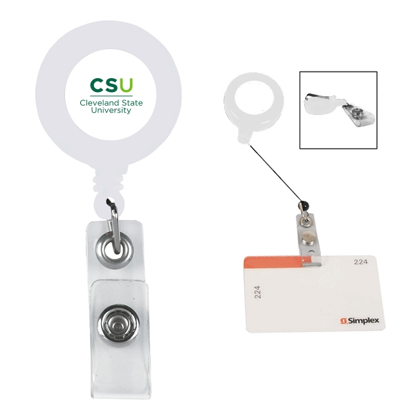 Retractable Badge Holder With Laminated Label   25253 