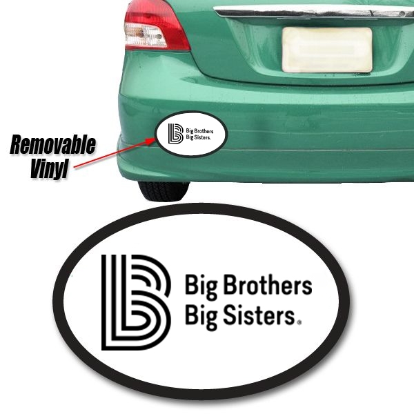 4x6 Inch Personalized Oval Outdoor White Vinyl Bumper Stickers