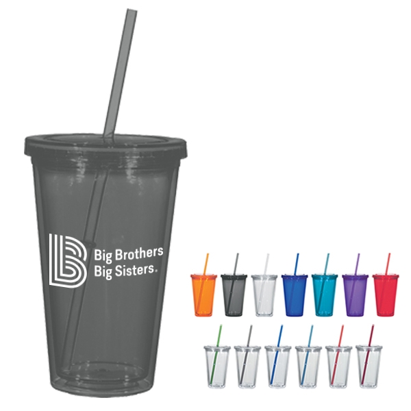 Imprint Iceberg 16oz Double-Wall Tumbler with Straw with logo