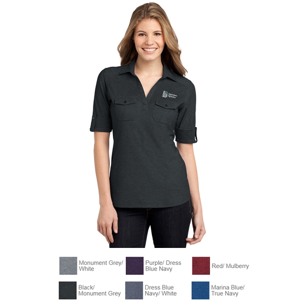 Port Authority Womens Oxford Double Pocket Polo