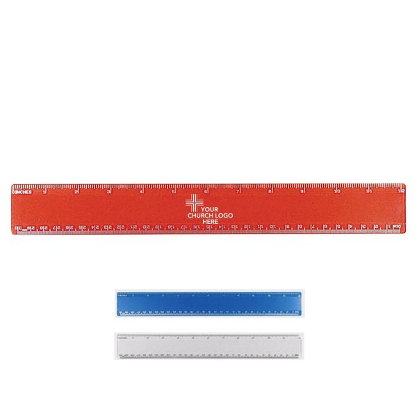 12 Inch Beveled Plastic Ruler