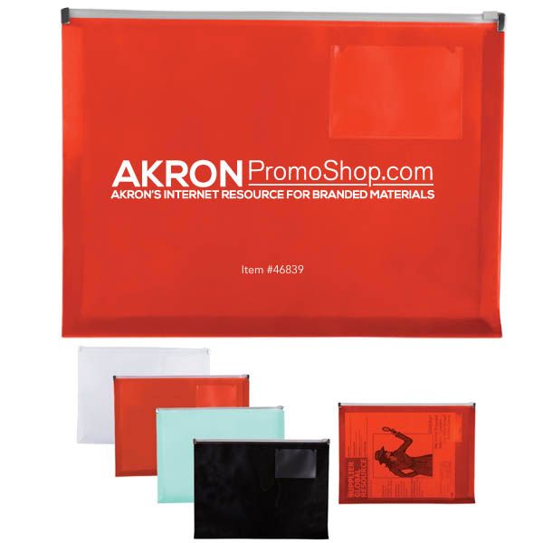 zip closure envelope with business card slot