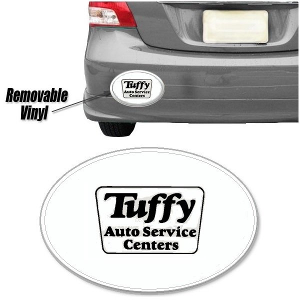 4x6 Inch Personalized Oval Outdoor White Vinyl Bumper Stickers