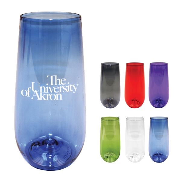 10 oz. Plastic Stemless Flute