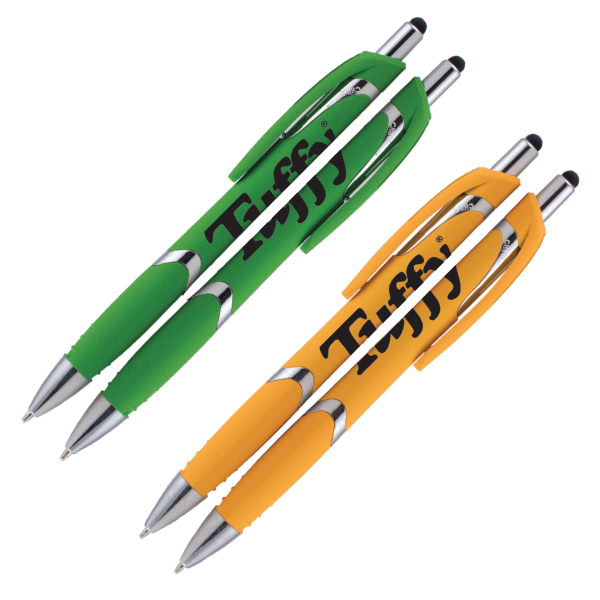 Solana Softy Metallic Pen With Stylus - Full Color with your logo