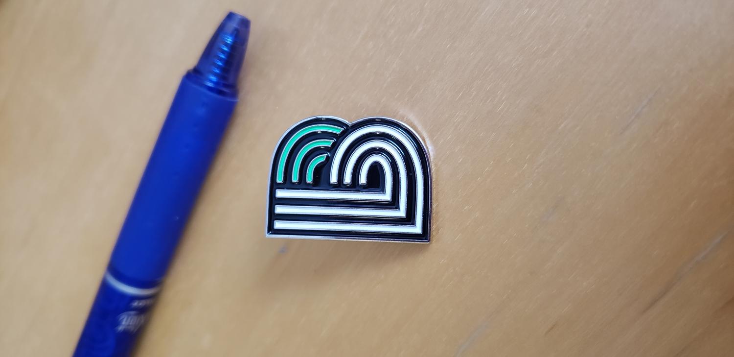 1" B-Shaped Lapel Pin